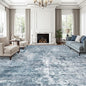 12x15 Washable Area Rug Blue/Grey Neutral Abstract Living Room Large Carpet Non Slip Bedroom Indoor Office Dining Room Low Pile Thin Rug