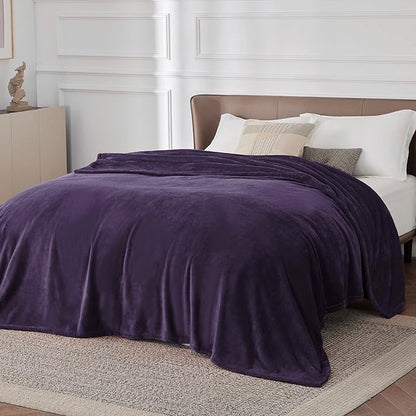 Bedsure GentleSoft Fleece Bed Blankets Large Size Purple - Soft Lightweight Fuzzy Cozy Luxury Oversized King Blanket Microfiber, Room Home Decor Gifts for Women and Men, 120x120 inches