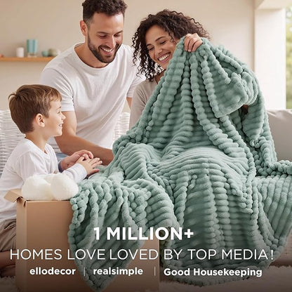 Bedsure GentleSoft Twin Blanket for Couch - Cozy Soft Blankets for Women, Cute Small Fleece Throws for Girls, Sage Green, 60x80 Inches