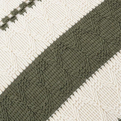 Fancy Homi Set of 1 Boho Olive Green Long Lumbar Decorative Throw Pillow Cover 16x24 Inch for Couch Bed Sofa Chair, Modern Organic Farmhouse Home Decor, Soft Cotton Cute Accent Rectangle Cushion Case