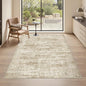 3x5 Washable Area Rug for Entryway, Soft Kitchen Rugs Non Slip for Dining Room, Vintage Abstract Living Room Rug, Thin Area Rugs Indoor for Bedroom, Kids Room Decor(3'x5', Brown/Ivory)