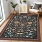 GarveeHome Washable Rug 4x6 Area Rugs for Living Room, Floral Rug for Bedroom, Soft Boho Non Slip Throw Rugs with Rubber Back, Low Pile Stain Resistant Vintage Floral Carpet for Dining Room, Red