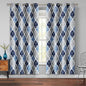 Beauoop 100% Blackout Curtains 72 Inches Long 2 Panels for Bedroom Living Room Blue Grey Moroccan Geo Room Darkening Thermal Insulated Soundproof Grommet Top Window Treatments Drapes, 50x72 Set of 2