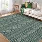 Nakagishi 6x9 Area Rugs Living Room: Washable Boho Large Neutral Soft Farmhouse Rug Stain Resistant Modern Indoor Floor Non-Slip Carpet for Bedroom Nursery Kids Playroom Office Dining Room Dorm- Green