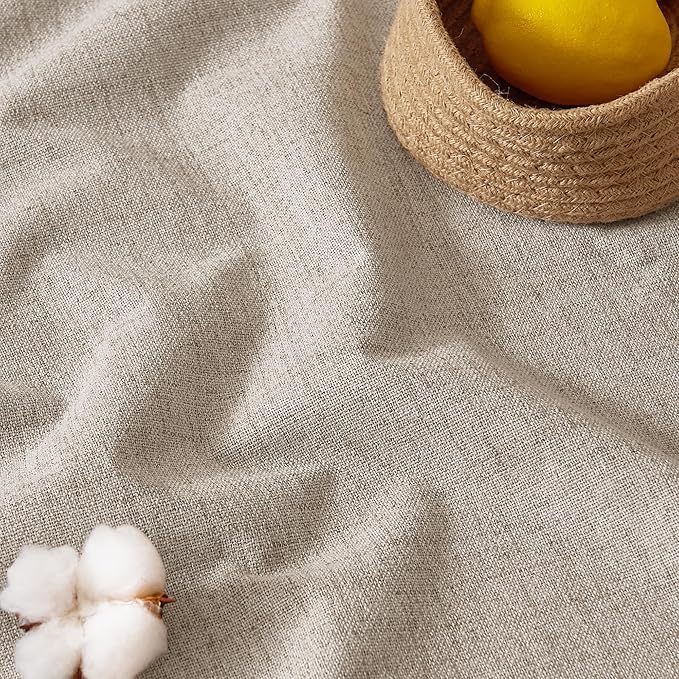 RYB HOME Linen Textured 100% Blackout Curtains for Bedroom, Insulating Energy Saving Window Curtains for Living Room Dining Patio Sliding Glass Door, Wide 52 x Long 108 inch, Beige, 2 Panels