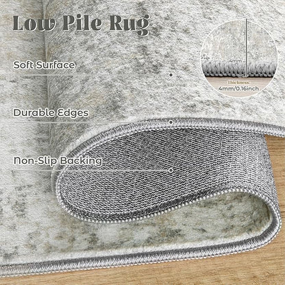 XLUEZ 2x8 Runner Rug for Hallway, Washable Modern Abstract Runner Rugs Neutral Soft Non Slip Kids Rug Stain Resistant Indoor Runners for Entryway Bedroom Kitchen Laundry Room(BeigeGrey, 2'x8')