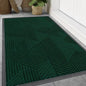 Smiry Front Door Mat Outside Entrance, Heavy Duty Sturdy Natural Rubber Doormat, Trap Dirt and Moisture, Easy Clean Low Profile Mats for Indoor Outdoor Entry, Irregular Triangle (47x32, Deep Green)