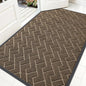 OLANLY Front Door Mat Indoor Outdoor Entrance, Waterproof All-Season, All-Weather Doormat, Sturdy Natural Rubber, Low Profile, Easy Clean Patio Porch Entryway Mat, Herringbone Brick (Brown, 59x35)