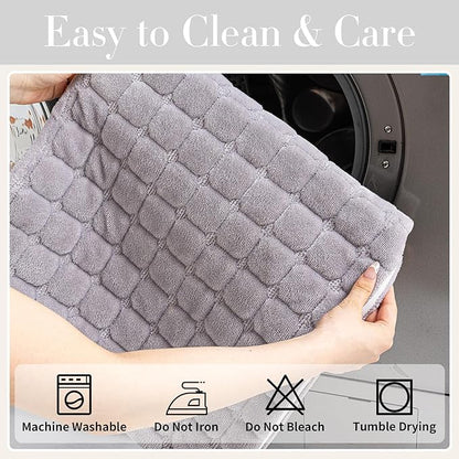 Velvet Couch Cover, Washable Sectional Sofa Cover, Anti Slip Sofa Slipcovers for 3 Cushion Couch Sofa L Shaped Recliner, Furniture Protector Covers for Pets Kids(Light Grey, Only 1 PCS)