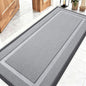 OLANLY Front Door Mat Indoor Outdoor Entrance, Waterproof All-Season, All-Weather Doormat, Sturdy Natural Rubber, Low Profile, Easy Clean Patio Porch Entryway Mat, 59x23, Silver Gray