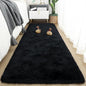 Tepook Soft Runner Rugs for Bedroom 2x6 ft with Rubber Backing, Black Fluffy Rugs for Living Room, Shag Bedside Rug Fuzzy Plush Carpet for Room, Area Rug for Dorm Nursery Hallway Indoor Home Decor