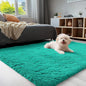 OLANLY 3x5 Machine Washable Small Bedside Rug, Soft Fluffy Shaggy Rugs for Living Room, Bedroom, Indoor Floor Carpet for Kids Girls and Boys, Preppy Dorms, Nursery, Home Decor Aesthetic, Teal Green