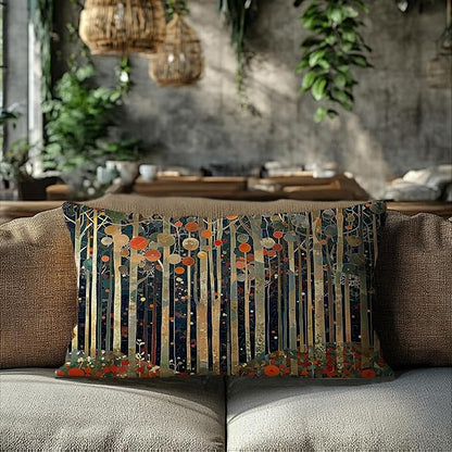 Rustic William Morris Inspired Autumn Forest Decor Pillow Covers 12x20,Vintage Botanical Nature Decorative Throw Pillow Covers for Home Bedroom Living Room,Fall Home Room Decor