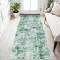2x5 Washable Runner Rug for Hallway: Non Slip Entryway Runners Rugs Easy-to-Clean - Soft Living Room Bedroom Carpet - Thin Low Pile Floor Mat for Dining Room Green