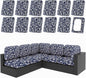 hyha 12Pcs Patio Cushion Covers, Stretch Outdoor Couch Cushion Covers Replacement, Washable Outdoor Chair/Sofa Slipcovers for Patio Furniture Cushions Protector with Elastic Bottom(Baroque,Cover Only)