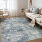 Nakagishi 7x9 Area Rugs Living Room: Washable Abstract Large Neutral Soft Rug Stain Resistant Modern Indoor Floor Non-Slip Carpet for Bedroom Nursery Kids Playroom Office Dining Room Dorm-Blue Brown