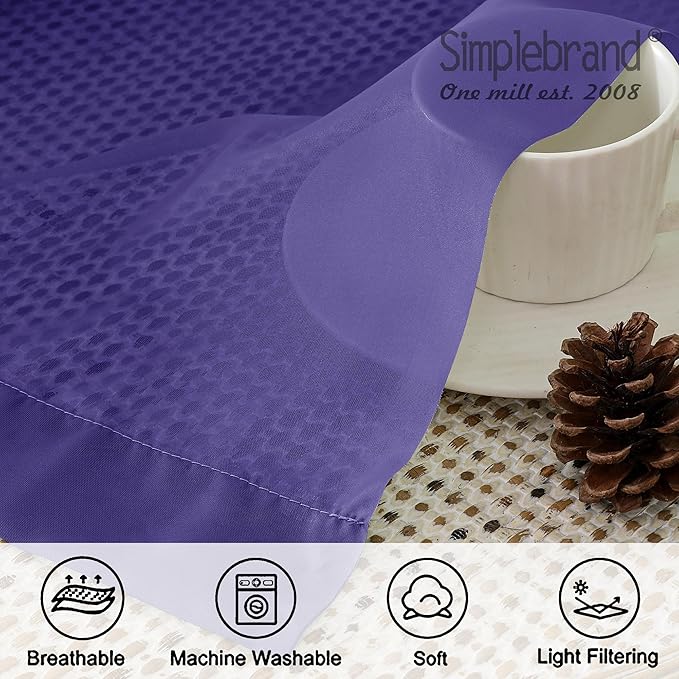 Simplebrand Purple Sheer Curtains 96 Inches Long, Light Filtering Rod Pocket Solid Color Window Sheer Curtain Panels, Elegant Curtains & Drapes for Living Room, Bedroom 2 Panels (Pink, 42" W x 96" L)