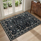 2x3 Area Rugs Living Room Rug: Washable Vintage Boho Medallion Rug No Slip Stain Resistant Soft Carpet Indoor Floor Large Carpets for Bedroom Dining Room Farmhouse Nursery Hallway Home Office Black