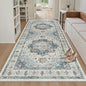 Madane Hallway Runner Rug 4x8 Wide: Washable Thin Runners for Hallways Entry, Non Slip Soft Vintage Kitchen Rugs Low Pile Carpet Runners for Living Room Bedroom Dining Room Foyer (Blue, 4x8)
