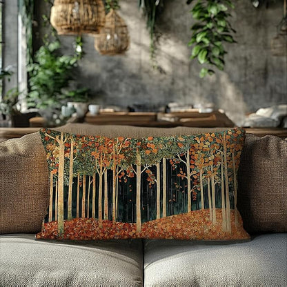 Rustic William Morris Inspired Autumn Forest Decor Pillow Covers 18x18 Double-Sided, Fall Home Room Decor,Vintage Botanical Nature Decorative Throw Pillow Covers for Home Bedroom Living Room