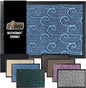 GORILLA GRIP 100% Waterproof All-Season WeatherMAX Doormat, 72x24, US Designed Natural Rubber, Stain and Fade Resistant, Low Profile Indoor Outdoor Door Mats, Easy Clean Patio Mat, Ocean Blue Waves