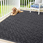 OLANLY Front Door Mat Indoor Outdoor Entrance, Waterproof All-Season, All-Weather Doormat, Sturdy Natural Rubber, Low Profile, Easy Clean Patio Porch Entryway Mat, Herringbone Brick (Grey, 71x47)