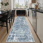 Runner Rug 2x8 Washable Non-Slip Hallway Runner Rugs for Kitchen Bathroom Laundry Room Blue/Grey Vintage Floor Carpet Runners for Hallways Entryway