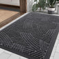 Smiry Front Door Mat Outside Entrance, Heavy Duty Sturdy Natural Rubber Doormat, Trap Dirt and Moisture, Easy Clean Low Profile Mats for Indoor Outdoor Entry, Interwoven Stripes 29.5x17, Grey