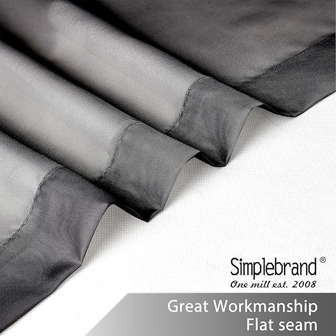Simplebrand Black Sheer Curtains 72 Inches Long 2 Panels for Living Room, Rod Pockets Airy Window Treatments Voile Sheer Black Curtains Panels Lightweight for Front Back Patio Glass Door, 42" Width