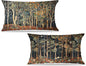 Rustic William Morris Inspired Autumn Forest Pillow Covers 12x20 Set of 2,Vintage Botanical Nature Landscape Decorative Throw Pillow Covers for Home Bedroom Living Room,Fall Home Room Decor
