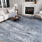 8x10 Area Rugs Washable Rug: Anti-Skid Abstract Modern Living Room Rug Soft Thin Carpets Indoor Floor Non-Shedding Carpet for Bedroom Dining Farmhouse Nursery Home Office (Blue Grey White, 8'x10')