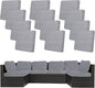 12Pcs Stretch Patio Cushion Covers,Outdoor Couch Covers Replacement,Outdoor Couch & Sofa Slipcovers,for Patio Furniture Cushion Covers,Washable Reusable Furniture Protector (Grey,Cover Only)