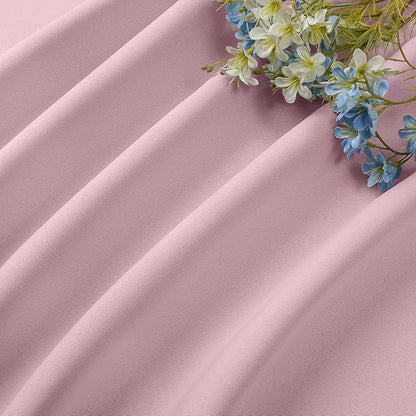 CUCRAF Light Pink Blackout Curtains 96 inch Length 2 Panels Set, Rod Pocket Room Darkening Drapes for Bedroom Living Room, Insulated Thermal Light Blocking Window Curtain (W52 x L96 Inch)