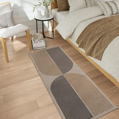 Lahome Enfys Modern Rainbow Easy Jute Rug, 2x6 Kitchen Runner Washable Rug Runners for Hallways Farmhouse Carpet, Non Slip Indoor Outdoor Runner Contemporary Door Mat for Laundry Porch