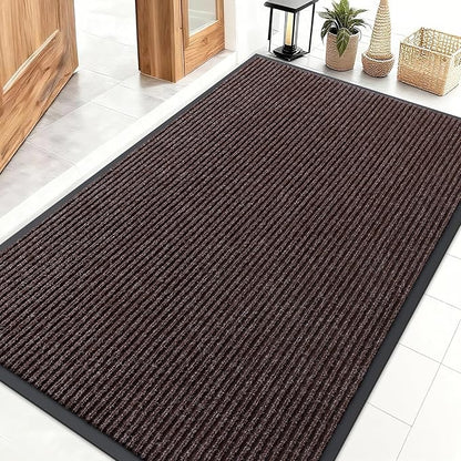 OLANLY Front Door Mat Indoor Outdoor Entrance, Waterproof Heavy Duty Doormat, Fade Resistant, Low Profile, Easy Clean Patio Porch Welcome Floor Mats for Entry, 47x32, Tan