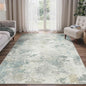 Area Rugs 5x7 for Living Room Bedroom, Modern Abstract Machine Washable Rug, Large Soft Low Pile Floor Carpet with Non Slip Backing for Dining Room, Light Cream Blue