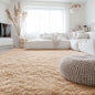 OLANLY 8x9 Machine Washable Large Area Rugs for Living Room, Bedroom, Soft Fluffy Shaggy Bedside Rug, Indoor Floor Carpet for Kids Girls and Boys, Dorms, Nursery, Home Decor Aesthetic, Beige