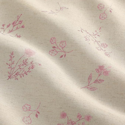 Boho Floral Spring 100% Blackout Curtains 84 Inch Length 2 Panels Set, Linen Texture Farmhouse Curtains with Beige Tassel for Living Room Bedroom, Vintage Rustic Rod Pocket,Pink