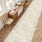 3x14 Washable Runner Rug for Hallway, Non-Slip Long Hallway Runner for Entryway, Soft Vintage Kitchen Mats for Floor, Abstract Dining Room, Bedroom, Living Room Rugs(3'x14', Beige/Ivory)