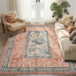 GarveeHome Terracotta Teal Washable 6x9 Area Rugs, Botanical Grove Vintage Cottagecore Non-Slip Rug for Living Room Bedroom Nursery Kitchen Low-Pile Retro Large Carpet
