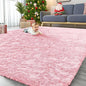 OLANLY 9x12 Machine Washable Large Area Rugs for Living Room, Bedroom, Soft Fluffy Shaggy Bedside Rug, Indoor Floor Carpet for Kids Girls and Boys, Dorms, Nursery, Home Decor Aesthetic, Pink