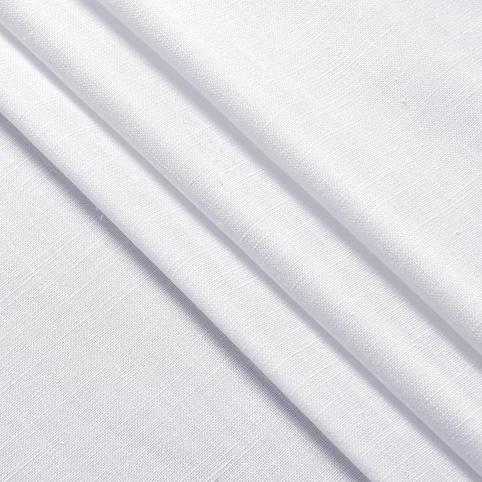 Snow White Linen Curtains 102 Inches Long for Living Room Light Filtering Semi Sheer Curtain Back Tab Luxury Neutral Modern Farmhouse Decor Floor to Ceiling Neutral Drapes for Bedroom 52x102,2 Panels