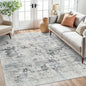 6x9 Abstract Area Rugs for Living Room 6 x 9 Washable Non Slip Low Pile Gray Rugs for Bedroom Dining Room Foldable Thin Gray Blue