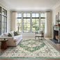 zesthome 6x9 Area Rugs, Machine Washable Rugs for Living Room, Bedroom,Stain Resistant Vintage Large Area Rug,Non-Slip Medallion Pattern Home Decor Rugs (Green,6'x9')