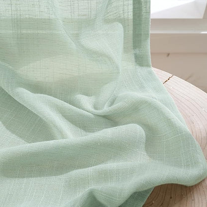BGment Sage Green Linen Curtains 40 Inch Length for Short Kitchen Cafe Windows - Small Drapes Lightweight Country Boho Rustic Decor for Office Over Sink Rod Pocket, 2 Panels Set, 30 X 40 Inch