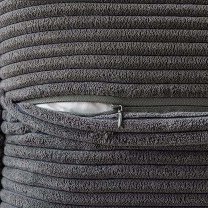 MIULEE Dark Grey Corduroy Lumbar Pillow Covers 12x20 Inch 12x20 Inch with Splicing Set of 2 Soft Boho Pillow Covers Broadside Decorative Textured Pillowcases for Couch Bed Livingroom