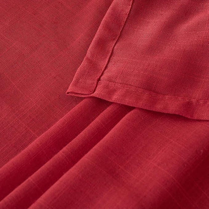 BGment Red Linen Curtains 90 Inch Length for Living Room, Long Semi Sheer Window Drapes Textured for Farmhouse Bedroom Dining with Rod Pocket Lightweight, 2 Panels Set, Each 52 Inch Wide