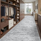 3x14 Washable Runner Rug for Hallway, Non-Slip Long Hallway Runner for Entryway, Soft Vintage Kitchen Mats for Floor, Abstract Dining Room, Bedroom, Living Room Rugs(3'x14', Grey/Ivory)