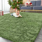 OLANLY 8x10 Machine Washable Large Area Rugs for Living Room, Bedroom, Soft Fluffy Shaggy Bedside Rug, Indoor Floor Carpet for Kids Girls and Boys, Dorms, Nursery, Home Decor Aesthetic, Green