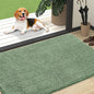 OLANLY Dog Door Mat for Muddy Paws 47x32, Absorbs Moisture and Dirt, Absorbent Non-Slip Washable Doormat, Quick Dry Chenille Mud Mat, Entry Indoor Entryway Carpet for Inside Floor, Olive Green